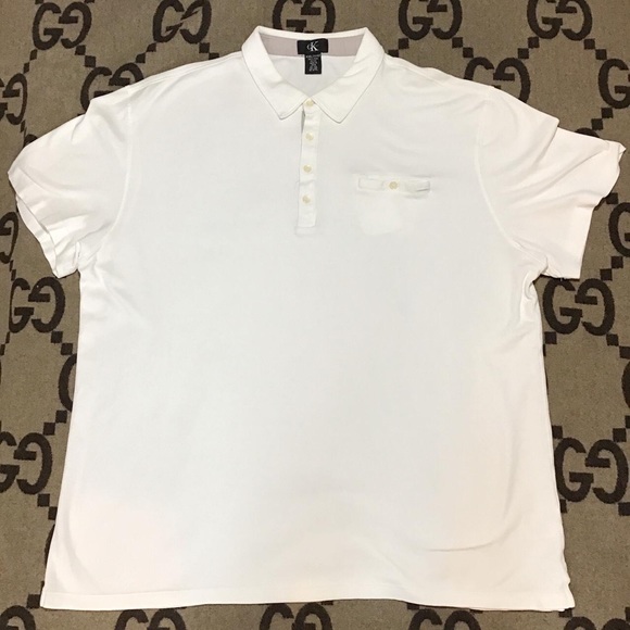 Calvin Klein White Cotton Mens Polo Shirt main image 1